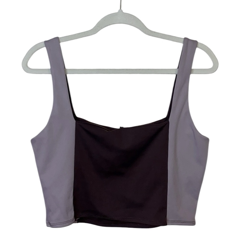 NWT Sincerely Jules Purple/Brown Crop Tank Top, Size Large - Picture 3 of 7
